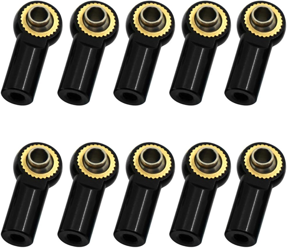 Amazon Com Que T 10pcs Aluminum M3 Rod End Ball End Ball Joint For 1 10 Rc Rock Crawler Car Black Toys Games