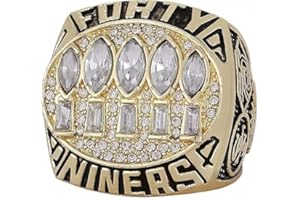 DmiTesoros NATIONAL FOOTBALL CHAMPIONSHIP RING 1994 49ERS WITH WOOD BOX GIFT FOR CHRISTMAS AND BIRTHDAY