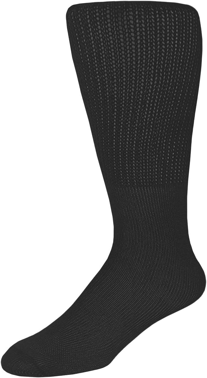 2 Pairs of Extra Wide Diabetic Socks, Mid/Over The Calf Medical Swollen Feet Socks (Black): Health & Personal Care