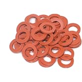 Hourleey Garden Hose Washer Rubber, Heavy Duty Red Rubber Washer Fit All Standard 3/4 Inch Garden Hose Fittings, 50 Packs