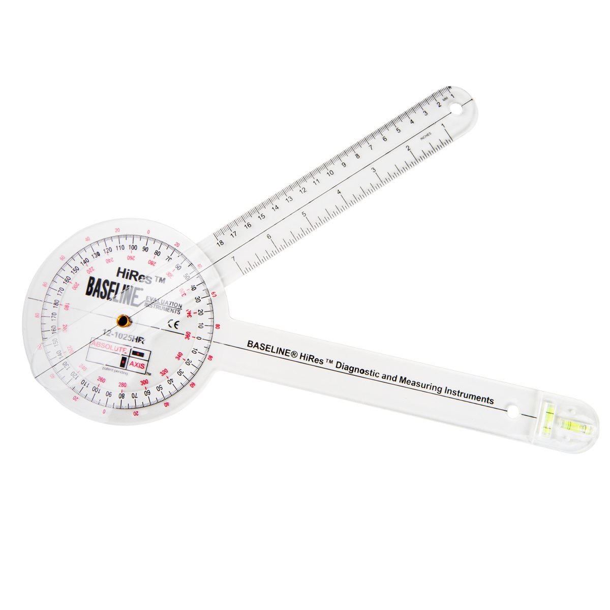 Baseline 12-1025HR Absolute+Axis HiRes Goniometer, 360 Degree, 12 Inch