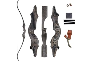 SINOART Topbows 58" Takedown Recurve Bow Bamboo Limbs Archery Right and Left Handed Riser Bow for Hunting Target Shooting 25-65Lbs