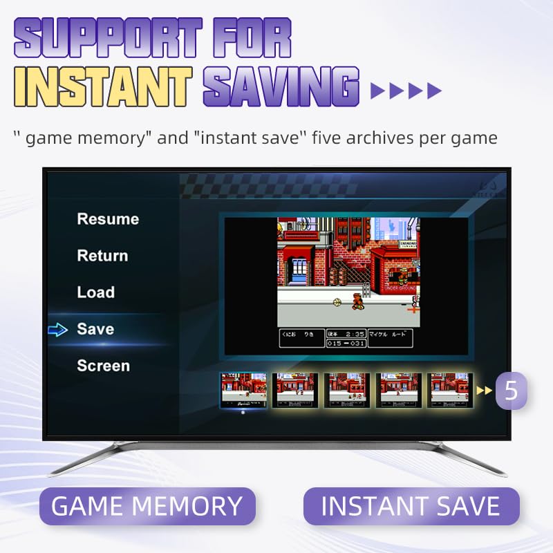 Video Game Console 16Bit Super Game Machine Built in 5000 Classic Games Support HDMI 4K TV Plug Play Retro Gaming Console System with Dual Wireless Controllers Gift