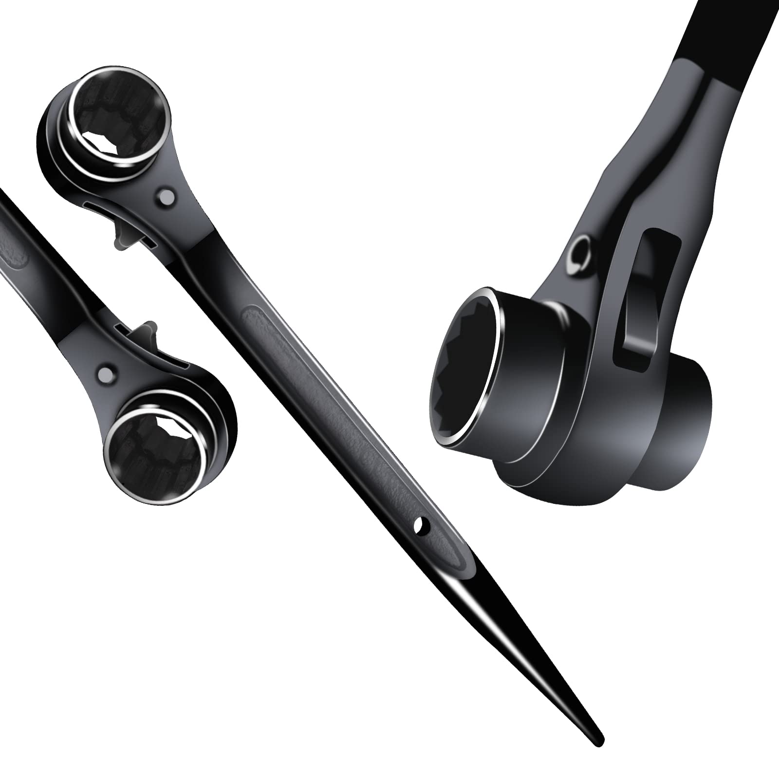 Funnytek Ratchet Podger Spanner, Steel Erecting Scaffold Tool Wrench 30x32mm