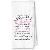ArtisaEura Friendship Gifts for Women Kitchen Towels, BFF Bestie Gifts for Women Hand Towels for Bathroom Decor, Gift for Best Friends Dish Tea Towels for Kitchen Decor, 16x24 Inches