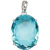 GEMHUB Gemstone Pendant Without Chain 44 CT-135 CT Oval Shape Sterling Silver Pendant Jewelry Women