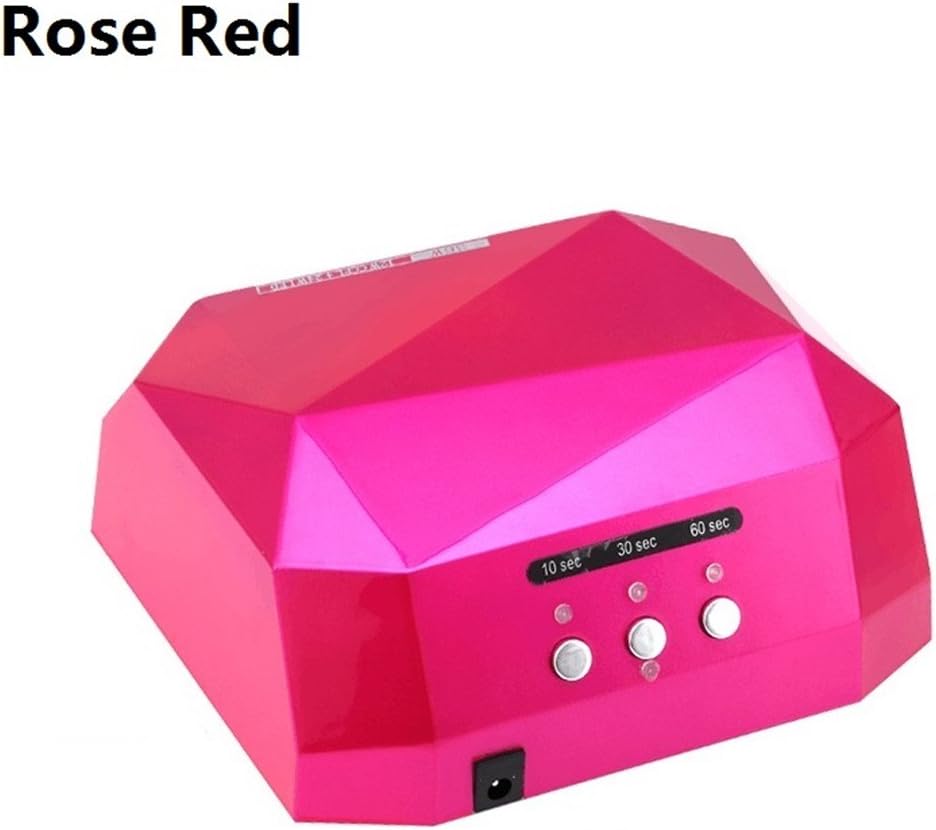 36W Nail Dryer CCFL+LED UV Lamp Diamond Shaped Curing All UV Nail Varnish Gel Polish Manicure Makeup Nail Art Tools Nails Lamp Rose Red