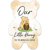 brayqu Winnie the Pooh First Birthday Party Invitations, Our Little Hunny Is Turning One Pooh Bear Shaped Invitations Fill-in 1 Year Old Invites (20 Invitations with Envelopes)