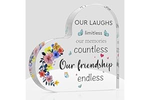 GBZRJ Best Friend Birthday Gifts for Women, Christmas Friendship Gifts for Women, BFF Sister Coworker Bestie Christmas Gift for Woman, Cute Heart Acrylic Plaque Paperweight Keepsake Decor