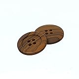 Mibo 12pcs Round Faux Wood Buttons with Wide Flat