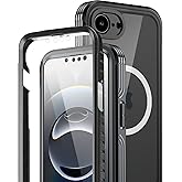 Miimall for iPhone 16e Case 6.1'', Built-in 9H Tempered Glass Screen Protector [Compatible with Magsafe][Bubble Free] Full Body Bumper Protective Cover for iPhone 16e Phone Case with Screen Protector