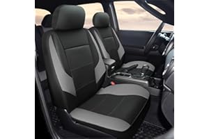 GIANT PANDA Full Set Car Seat Covers Custom Fit Toyota Tacoma 2016 2017 2018 2019 2020 2021 2022 2023 Double & Crew Cab and Extended Cab, SR, SR5, Limited, TRD Pro, Front Rear Faux Leather (Grey/Gray)