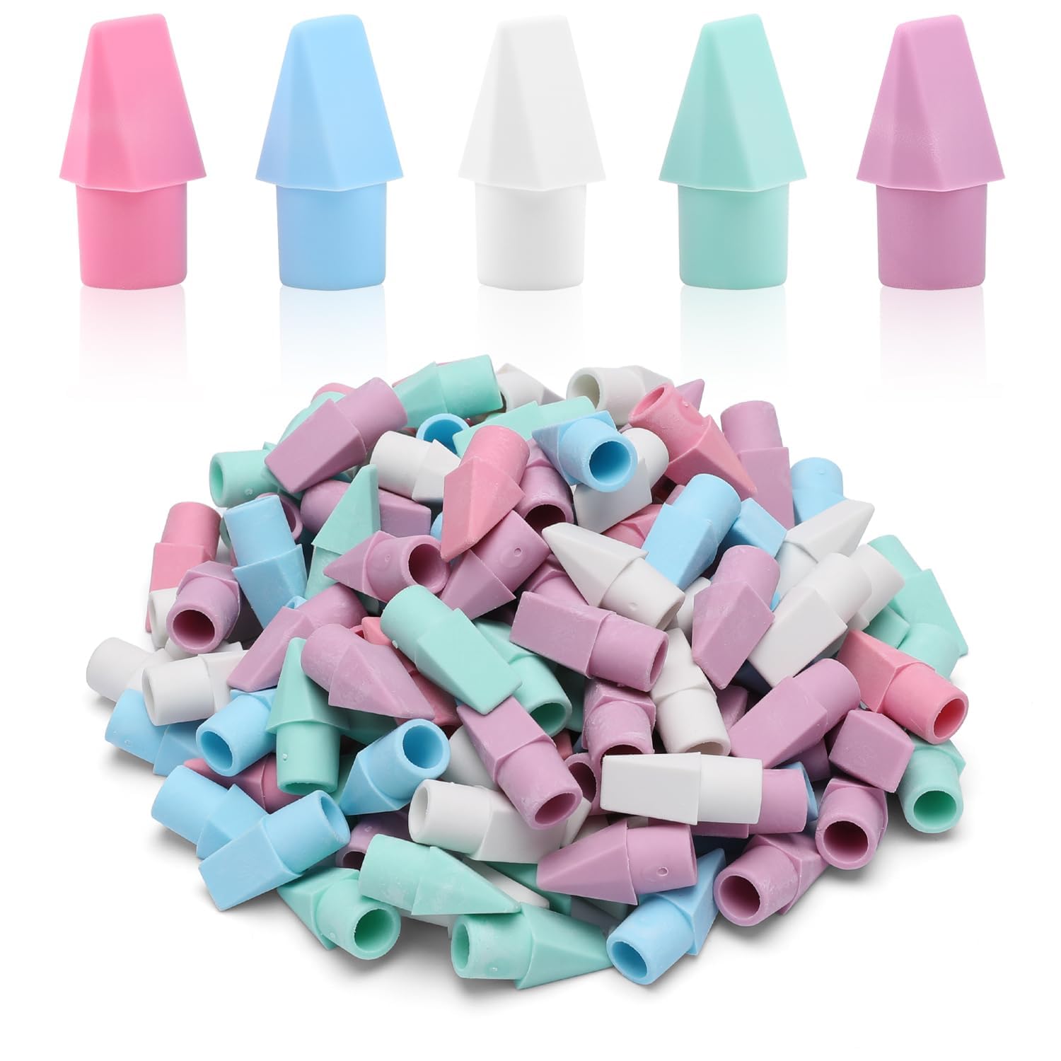 SIKAO Erasers, 125 Pack Morandi Pencil Top Erasers for Kids Bulk, Aesthetic Pencil Erasers for Pencils, Soft Neutral Colors, Classroom Must Haves for Teachers & Students, School Supplies — image 1