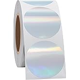 Hycodest Thermal Label 1.5 inch Laser Film Circle Sticker Direct Thermal Labels Self-Adhesive Thermal Paper Roll 500 pcs, 1.5 inch