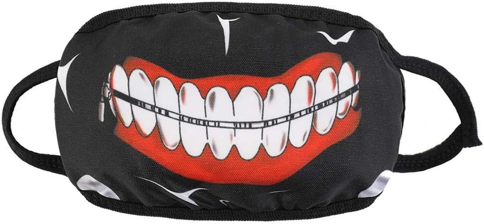 KroY PecoeD Anime Tokyo Ghoul Mouth Mask, Cartoon 3D Printing Cotton Mouth Mask Reusable Anti-Dust Breathable Outdoor Face Mask Anime Fans Gift