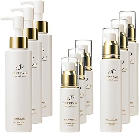Amazon ストレピア Strepair スキンケア基本3点セット マスクウォッシュ 110g セラムエッセンス 30ml ゲルローション 60ml 3セットまとめ買い 約6か月分 Strepair ストレピア オールインワン 通販