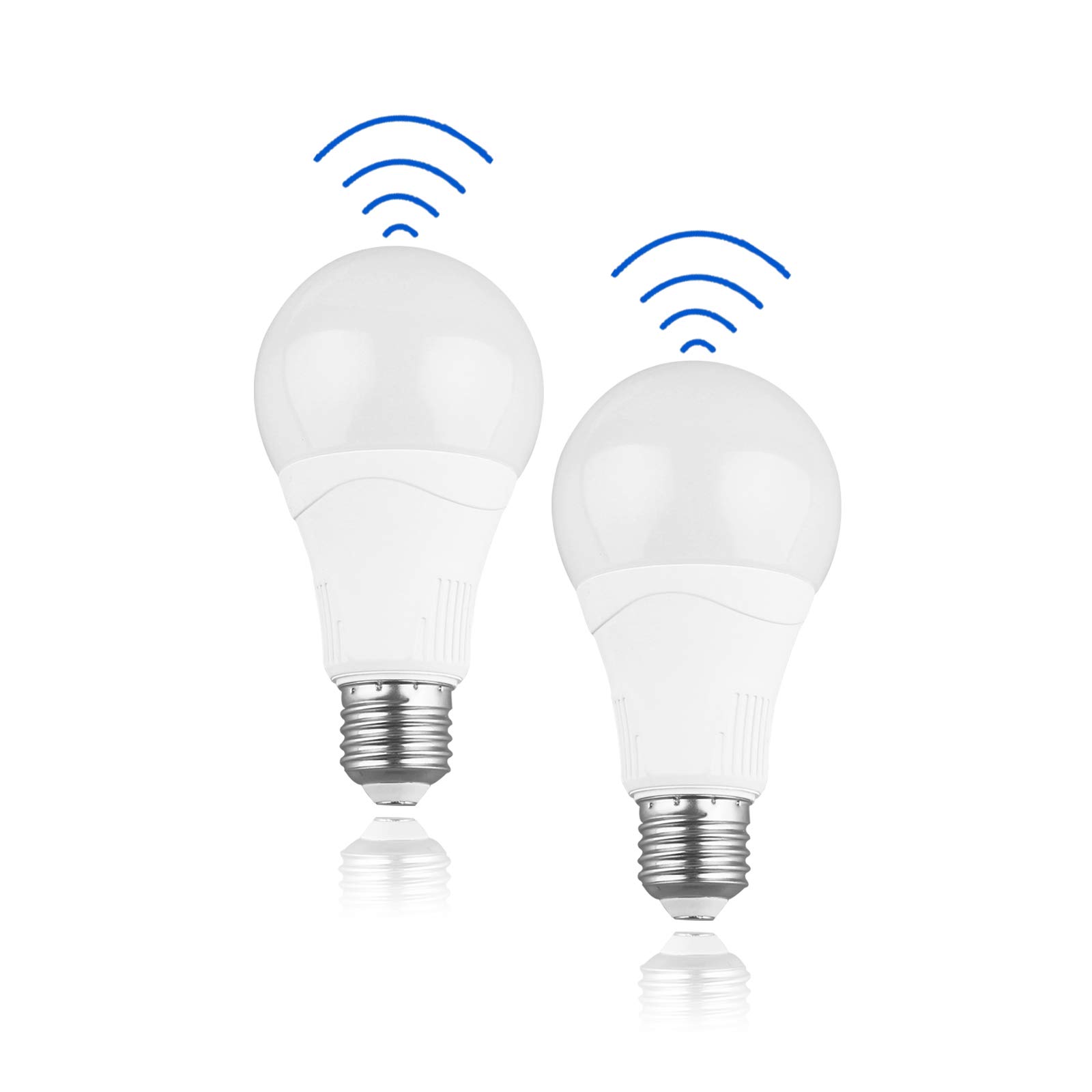 Greenic Radar Motion Sensor Led Light Bulb, 15W(100W Equivalent), E27 Screw, Cool White (5000K) Motion Sensor Light-Controlled Radar Lamp for Outdoor, Front Door, Basement, Garage, 2 Pack