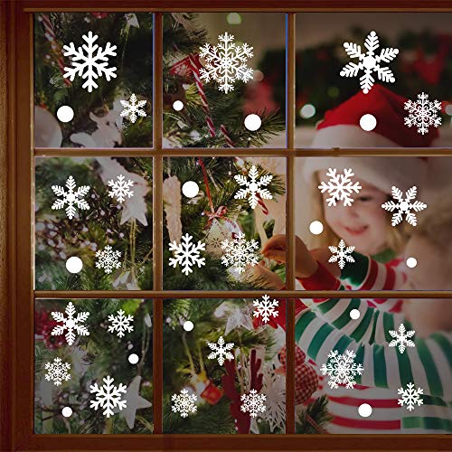 Christmas Snowflake Stickers, Homeasy Xmas Snowflake Decals Winter Snowflake Sealing Stickers for Windows Walls Cars Glass Jars Crafts - Thumbnail 6