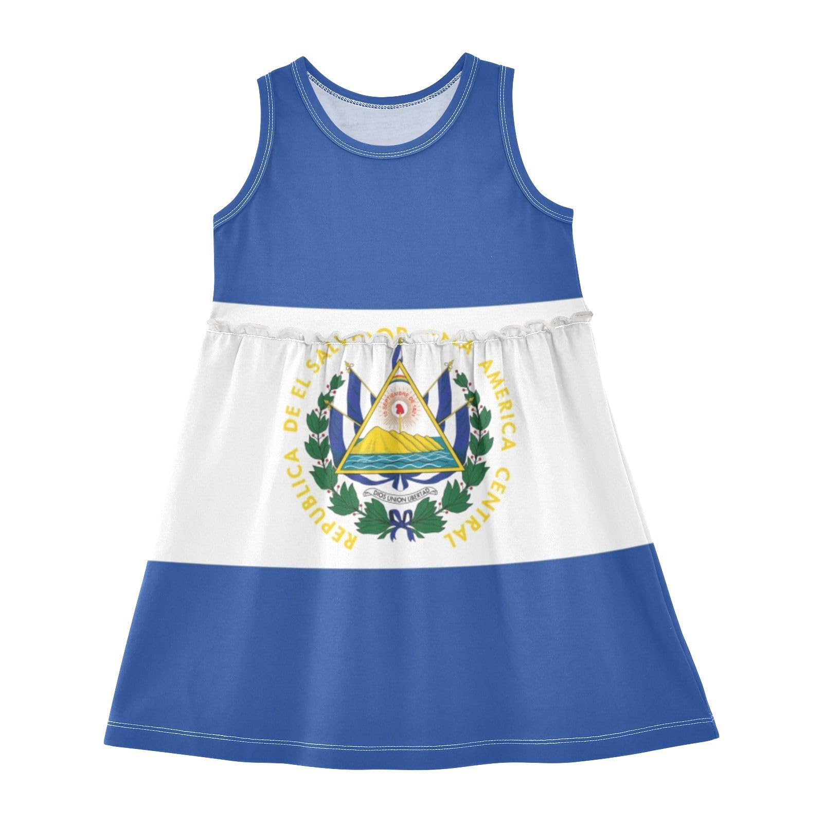 Aflyko Sleeveless Dress Flag of El Salvador Summer