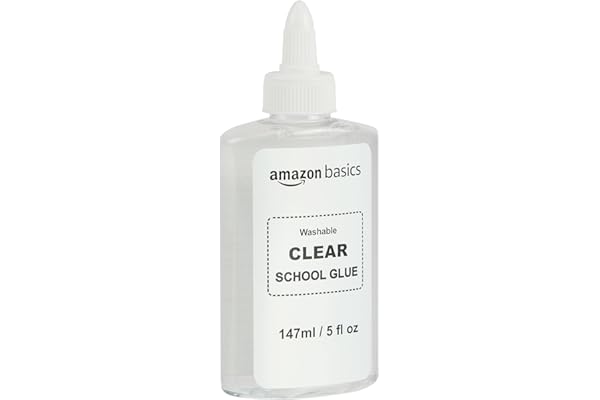 Amazon Basics Washable Liquid School Glue, 5 fl.oz Bottle, 147ml,1-Pack, Clear