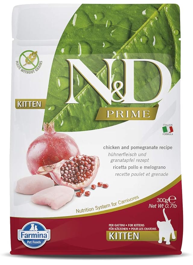 Farmina N D Prime Dry Cat Food Kitten Grain Free 0 3 Kg Chicken And Pomegranate Amazon In Pet Supplies