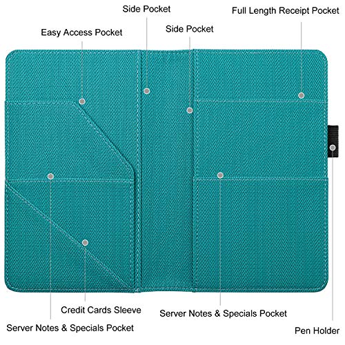 Mymazn Black Server Book For Waitress Waiter Restaurant Waitstaff Organizer Serving Guest Check Book Holder With Money Pocket Fits Server Apron P 112512996 - View #9