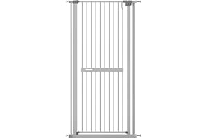 PIPLEO 60" Extra Tall Cat Gate for Doorway, Pet Gate Fits 30"-33" Openings, Safety Baby Gate, Durable Pressure Mounted Self Closing Cat Door for Stairs, Hallway, Kitchen, Porch (30-33" Wide)