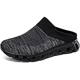 Jakcuz Men Backless Sneakers Breathable Mule Cushion Open Back Casual Slippers for Men