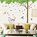 Dagou Extra Huge Size 7.4'(h) X 9.7'(w) with 40 Butterflies DIY Fresh Green Leaves & Large Tree Birds Wall Decals Enjoy Easy to Apply Relaxed Removable Wall Stickers for Home, Kids, Living Room