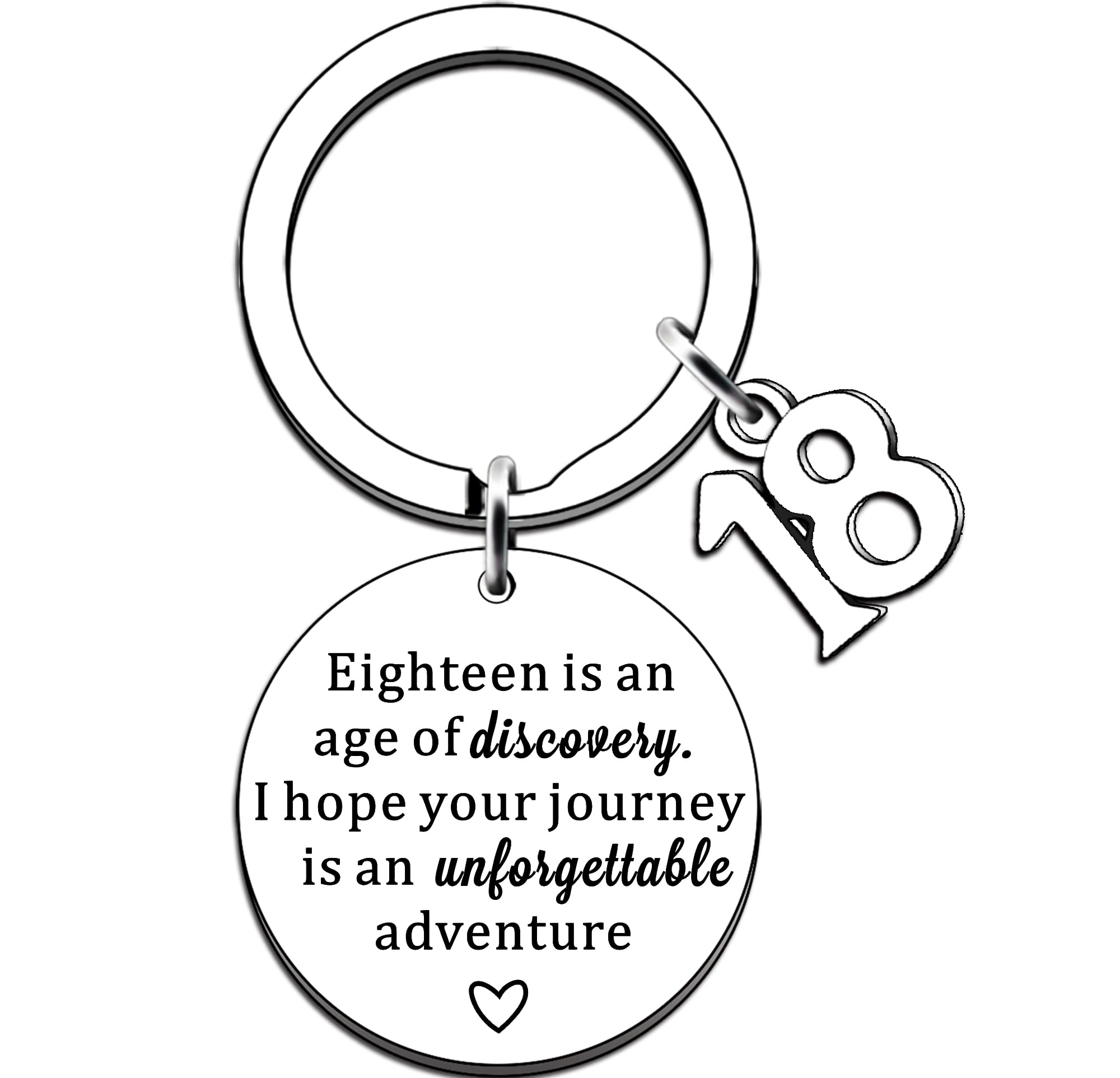 JMIMO 18th Birthday Gifts for Girls Boys 18 Birthday Keyring