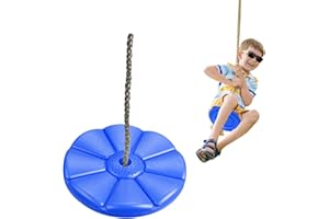 IFOYO Tree Swing Disc, Rope Swing Round Kids Swing Seat Strong Disc Swing for Outdoor Backyard Playground Holds 220lbs/100kg for 3-10 Years Kids Children, Blue