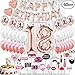 18th Birthday Decorations For Girls - Sash, Balloon Number, Cupcake Toppers, Banners | Happy 18 Bday Gift Party Supplies Rose Gold | Her Daughter Mom
