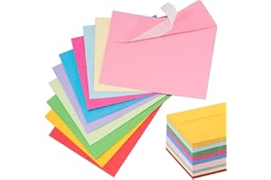 50 Pack A4 Envelopes, Colored, 4x6 Invitation Envelopes, Self Seal Envelopes Printable, for Weddings, Greeting Cards, Photos,