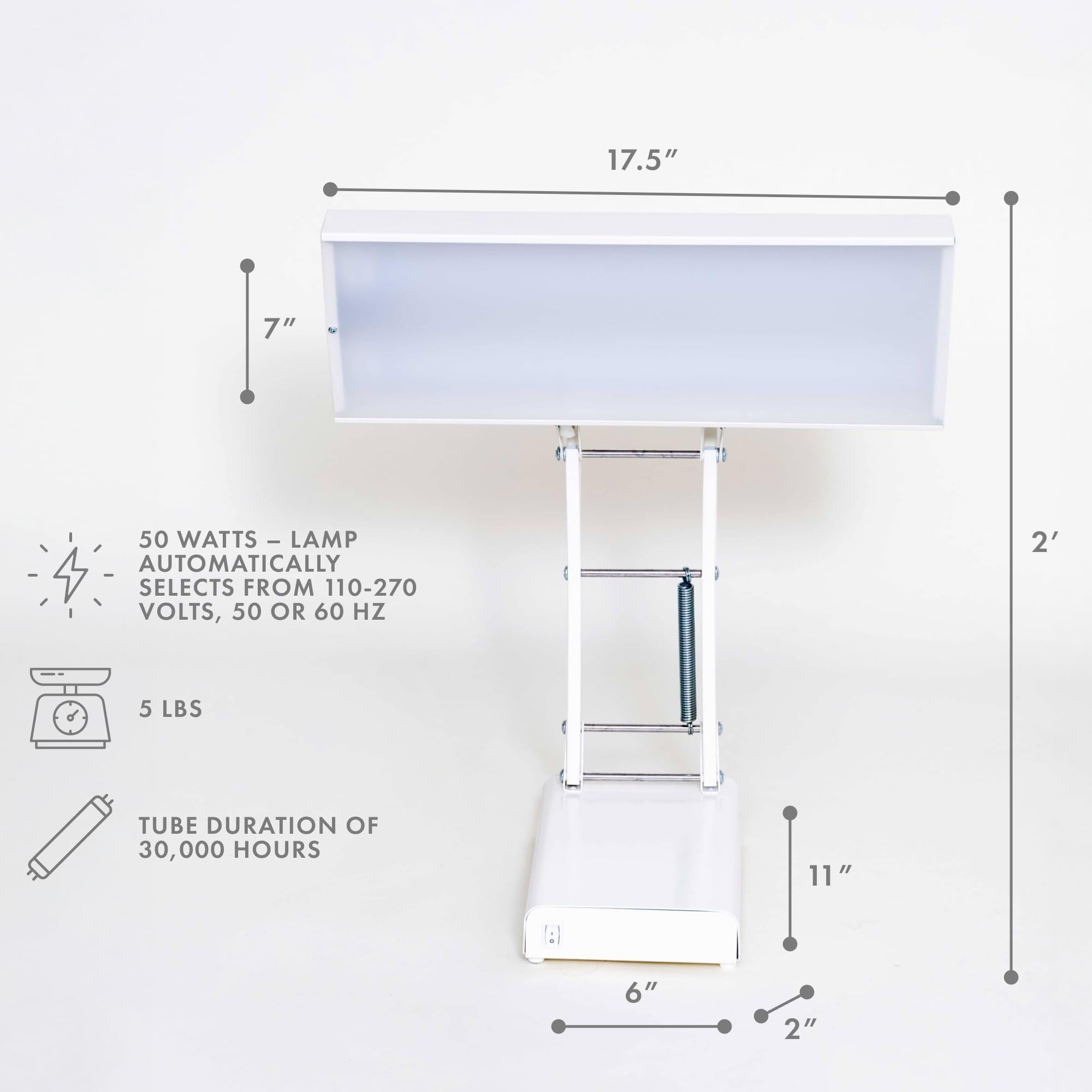 Northern Light Technologies NLT Adjustable Desk lamp - 10000 Lux Light Therapy Lamp - Full Spectrum Light Therapy Desk Light for Natural Mood and Energy Enhancement, Sunlight Desk Lamp, Beige