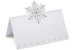 100 Count Christmas Snowflake Cutout Place Cards flat size: 4 * 3.5inch,300gsm white card, only printing
