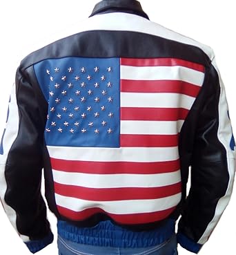 Fashion - Mens USA Flag Biker Fashion 