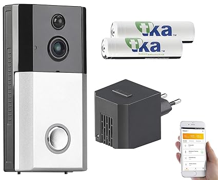 Somikon Türspion: WLAN-HD-Video-Türklingel, App, Gegensprechen, 2 Akkus, Funk-Empfänger (Video-Türklingel WiFi)