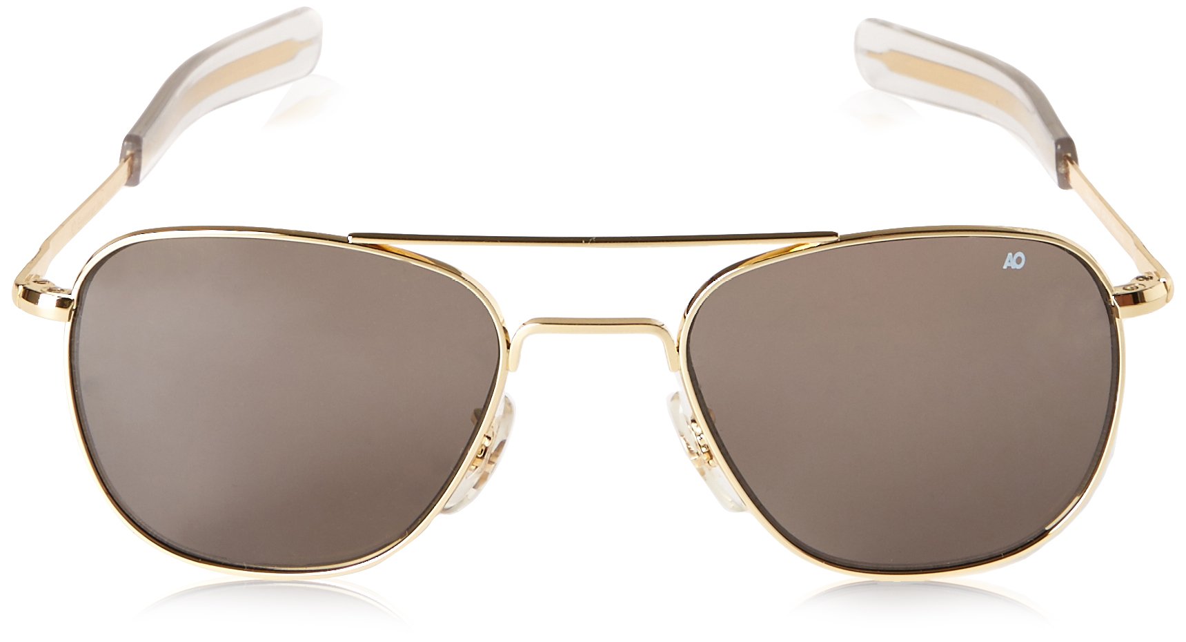 AO Eyewear Original Pilot Sunglasses 52mm Gold Temples With True Color Grey Glass Lenses