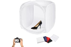 JS JULIUS STUDIO Julius Studio 24 x 24 inch Cubic Table Top White Cube Photo Shooting Tent, Pop Up Light Box, Photoshooting Box with 4 Color Backdrop Background, White Black Blue Red, Diffusion Soft Box, JSAG194