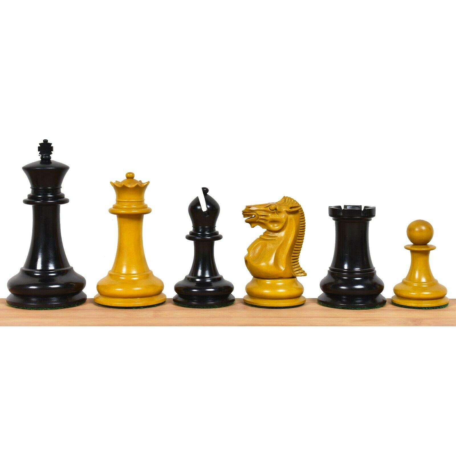 Royal Chess Mall - 1849 Jacques Cook Staunton Chess Pieces Only Collectors Set - Ebony Wood -3.75"…