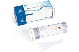 LOHAND 0-500 ppm Chlorine Test Strips for Restaurant Sanitizer Test Kit, 100 Strips per Vial, Bleach Test Strips, Testing Kit for Food Service, Bars, Hotels, Kitchen Supplies, Food Trucks, Daycare, Factory