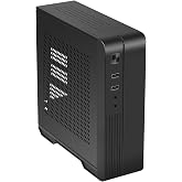 Mini ITX Case SFF Small Form Factor HTPC Case Mini Tower Computer Chassis | Vented Panels SPCC 0.8MM Support ITX DTX Motherboards and 3.5" HDD Hung Behind Screen for Desktop PC