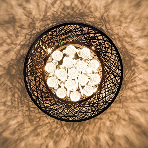 Saint Mossi Modern K9 Crystal Raindrop Chandelier Lighting Flush Mount LED Ceiling Light Fixture Pendant Lamp for Dining Room Bathroom Bedroom Livingroom 8 E12 Bulbs Required W16.8 x H9.7 - Thumbnail 4