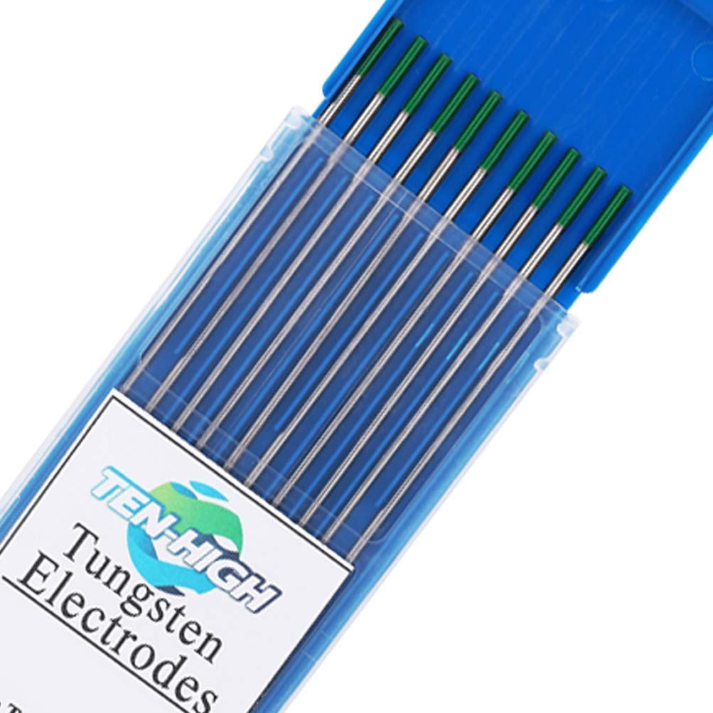 TEN-HIGH TIG Tungsten Electrodes Pure WP Welding (Green) 10 Pieces Per Pack