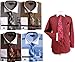 Men`s Wavy Print Two Tone French Cuff Shirt Tie Hanky Cufflinks