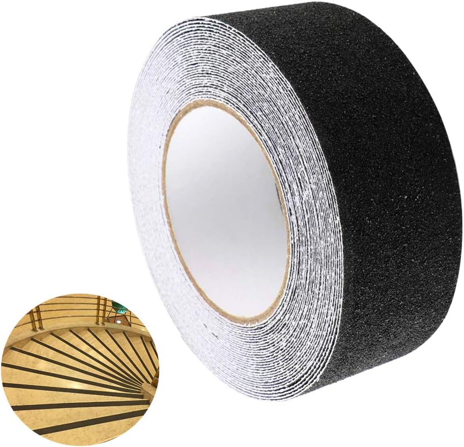 QitinDasen 10 M X 5 cm Black Anti-Slip Tape, Self-Adhesive Non-Slip Safety Tape, for Indoor & Outdoor (1 Roll)