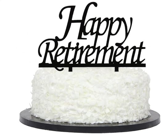 Amazon Com Happy Retirement Cake Topper Black Color Acrylic