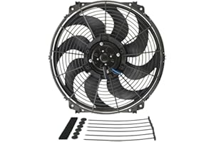 Derale 16626 16" Tornado Electric Fan Standard Kit , Black