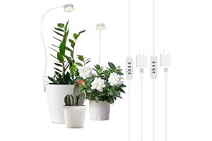 Shyineyou Small Grow Lights for Indoor Plants Full Spectrum,Plant Lights for Indoor Growing, Clip on Plant Grow Light with 3/9/12H Timer for Succulents,Small Plants, 2-Pack