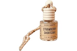 MLTD Candle Co. Strawberry Shortcake Hanging Car Air freshener Hanging Car Air Fragrance Oil diffuser Cute Car Air Freshener Long Lasting Car Air Freshener Automobile Aromatherapy Diffuser Made In USA